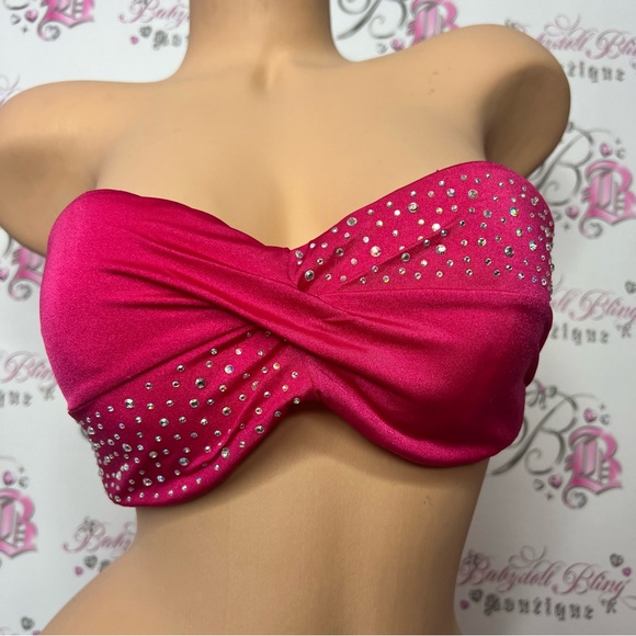 Victoria secret bathing suit top bling rhinestone diamond crystals bikini top - Picture 4 of 14